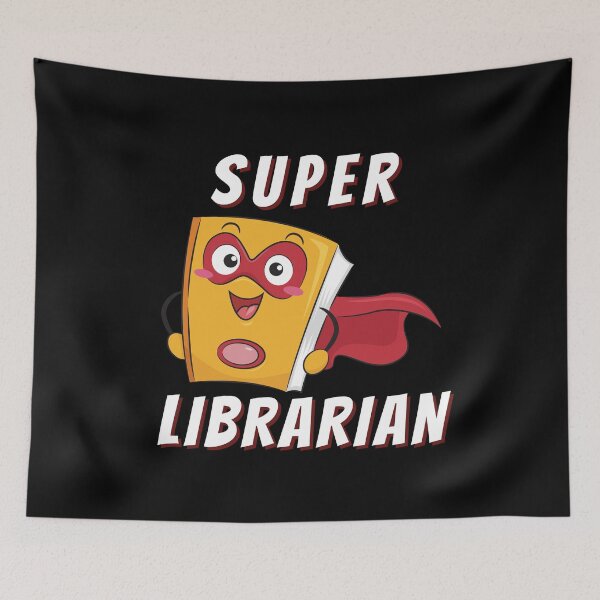 Item preview, Super Librarian with Mask (White Text) - Book Lovers with Superhero Cape designed and sold by CaitU.