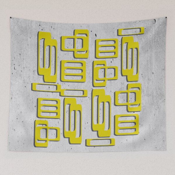 Item preview, Mid Century Modern Oblongs Concrete Gray And Mustard Yellow designed and sold by QuestingPixel.