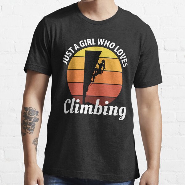 "Rock Climbing Girl Bouldering Climber Vintage Retro" Tshirt for Sale