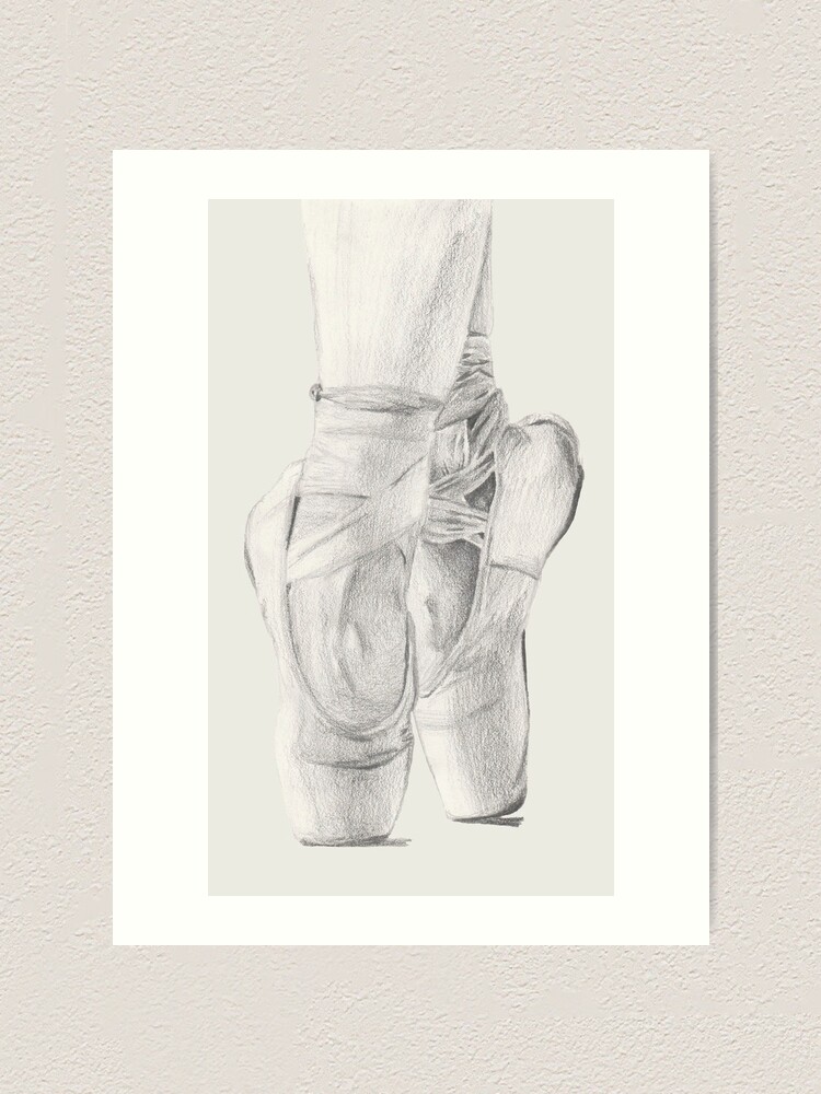 "Ballet Pointe Shoes Pencil Drawing" Art Print by harrifangs | Redbubble