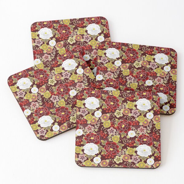 Item preview, Japanese Pattern WAGARA of Peony and Chrysanthemum Design designed and sold by monodesigns.