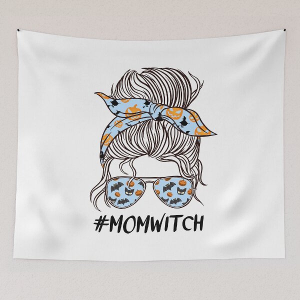 Item preview, Mom witch halloween costume with Blue Women Funny Messy Buns designed and sold by ReichbournArt.
