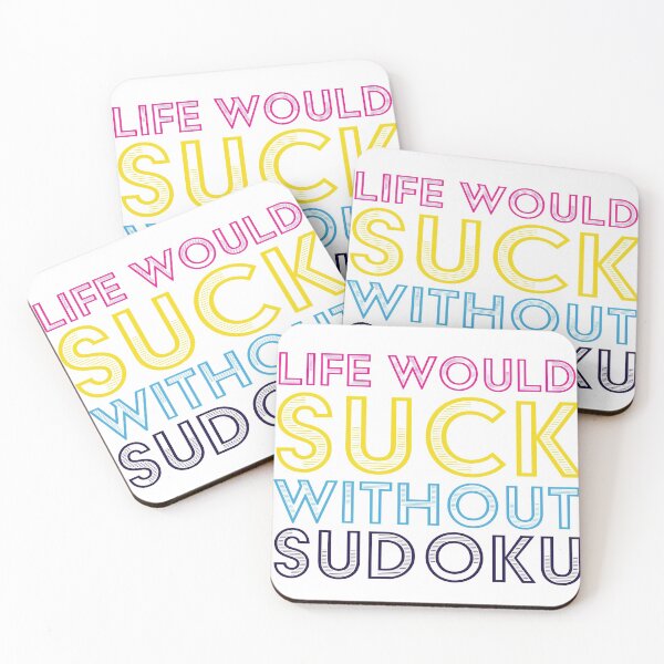 Item preview, Life Would Suck Without Sudoku | Pink, Yellow, Blue and Black Text designed and sold by beanibooi.