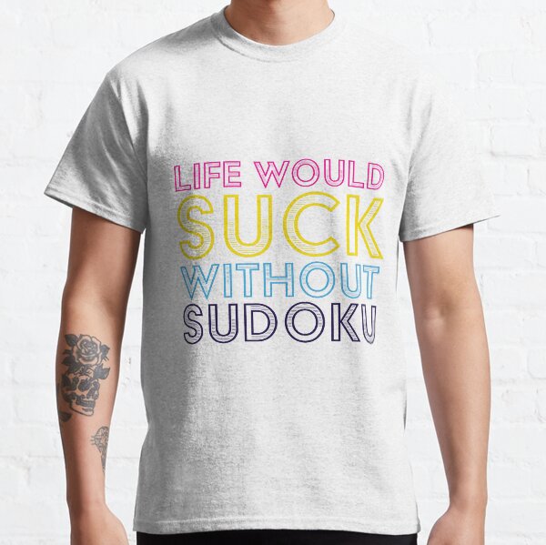 Item preview, Life Would Suck Without Sudoku | Pink, Yellow, Blue and Black Text designed and sold by beanibooi.