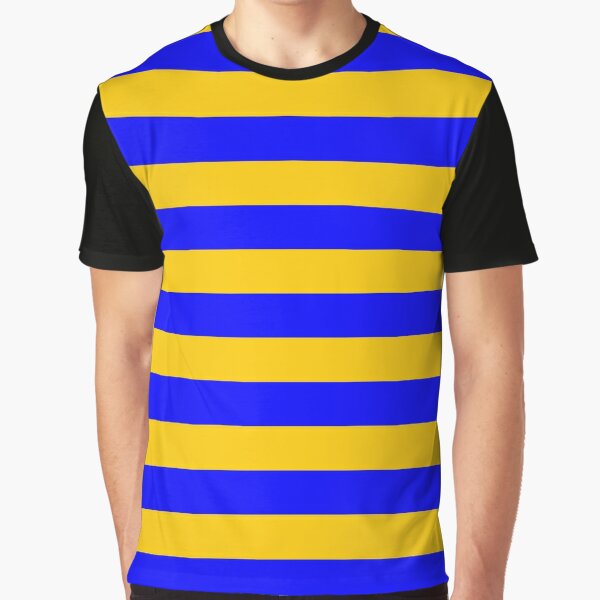 Yellow and Blue Stripes Graphic T-Shirt