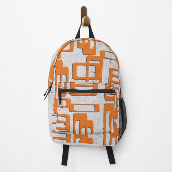 Item preview, Mid Century Modern Oblongs Concrete Gray And Orange designed and sold by QuestingPixel.