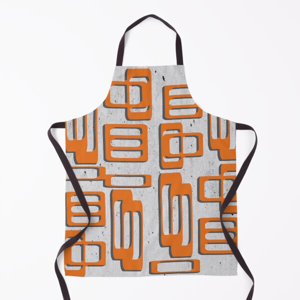 Item preview, Mid Century Modern Oblongs Concrete Gray And Orange designed and sold by QuestingPixel.