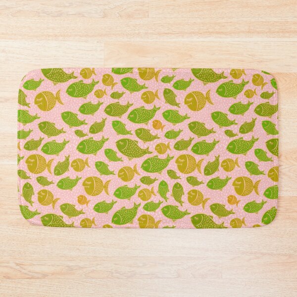 Item preview, Happy Little Fish Pattern - Green and Pink designed and sold by Squarebird.