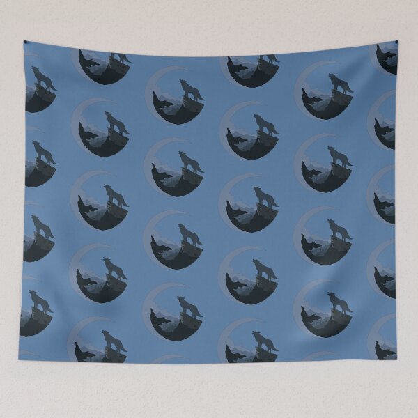 Item preview, Wolf and moon blue designed and sold by REVOL-.