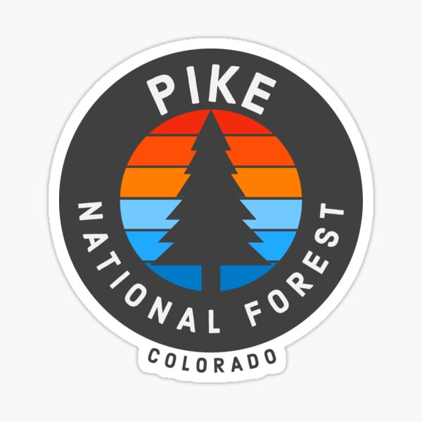 Vista previa del artículo con la obra «Pike National Forest Colorado Vintage Retro Forest Senderismo, acampada Aventura con mochila», diseñado y vendido por tmartinezta.