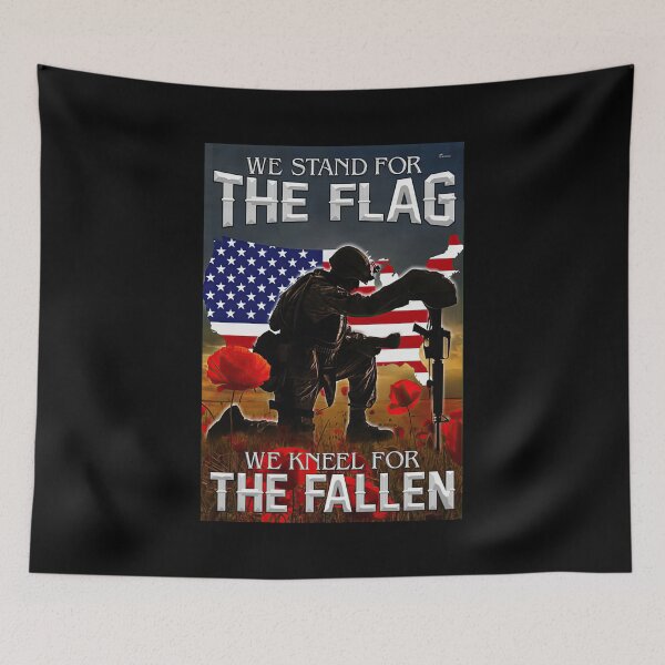Item preview, We Stand For The Flag We Kneel For The Fallen - Soldier Usa America Flag - Veteran Day designed and sold by Susanspy007.