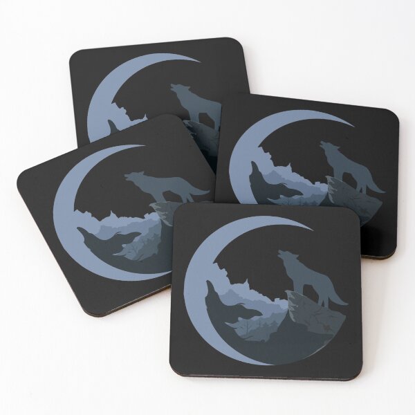 Item preview, Wolf and moon Black designed and sold by REVOL-.