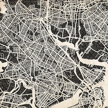 Imagen de la obra Somerville map Massachusetts Ink lines de InkMaps