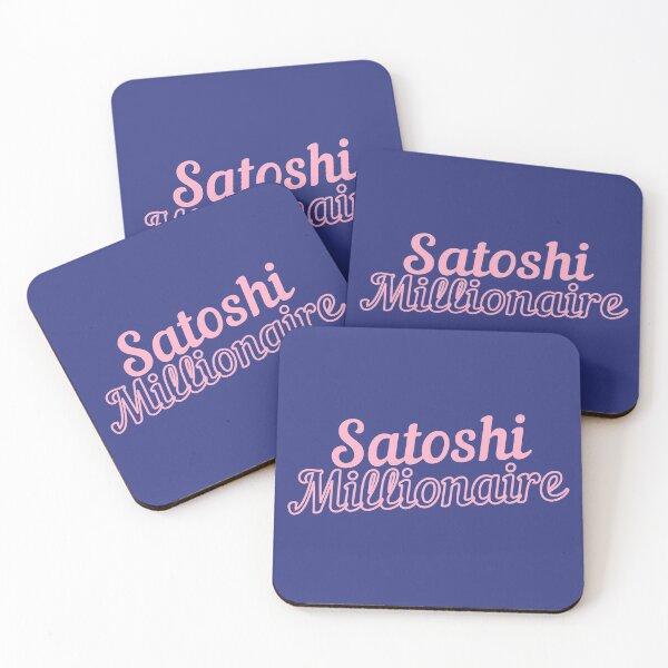 Item preview, Satoshi Millionaire Pink Script Typography Design designed and sold by BitcoinDesigns.