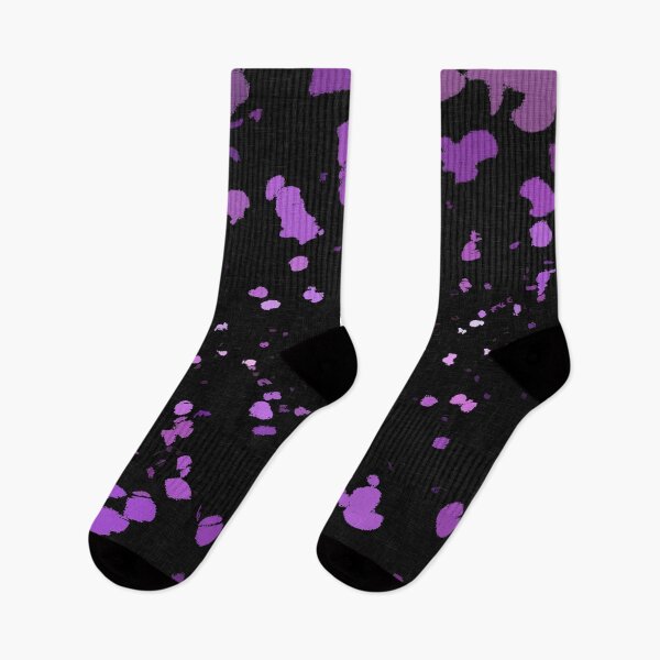 Item preview, Purple splash on black fabric pattern designed and sold by cool-shirts.