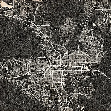 Imagen de la obra Sparks map Nevada Ink lines de InkMaps