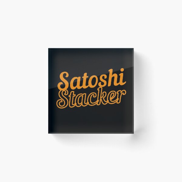 Item preview, Satoshi Stacker Bitcoin Orange Typography Design designed and sold by BitcoinDesigns.