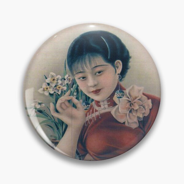 Item preview, Beautiful vintage Chinese girl with camellia designed and sold by Ittele.