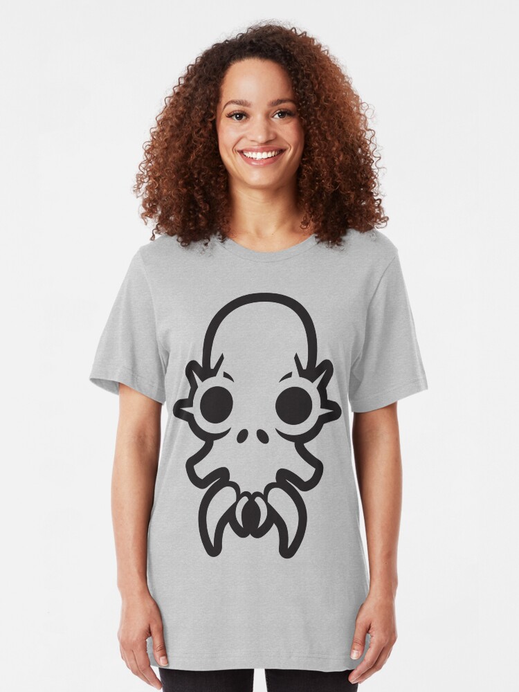 Alternate view of Wide-eyed monster skull sees you Slim Fit T-Shirt