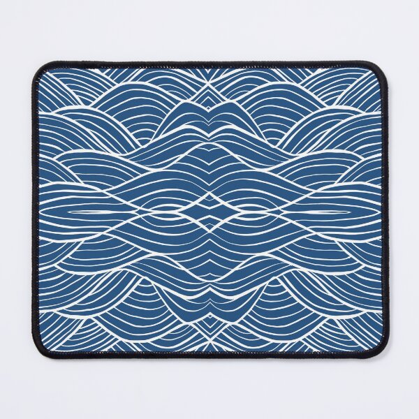 Item preview, Ocean Blue Wave Drawing Abstract Optical Illusion Pattern designed and sold by bubblyshades.