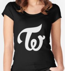 TWICE KPOP LOGO - WHITE Women's Fitted Scoop T-Shirt