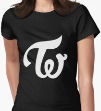 TWICE KPOP LOGO - WHITE Women's Fitted T-Shirt