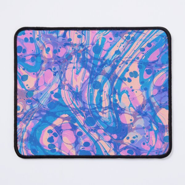 Pink, blue, purple swirl marbled design Mouse Pad
