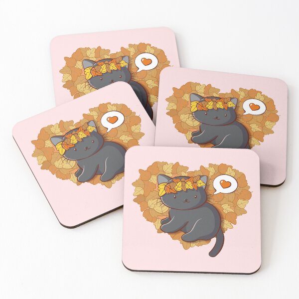 Item preview, Kawaii Black Cat Fall Leaves Cute Autumn Season designed and sold by Irene Koh.