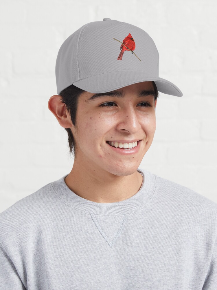 Baseball Cap With Cardinal Bird 