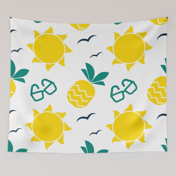 Item preview, Fun pineapple faces seamless designed and sold by Gurshnet68.