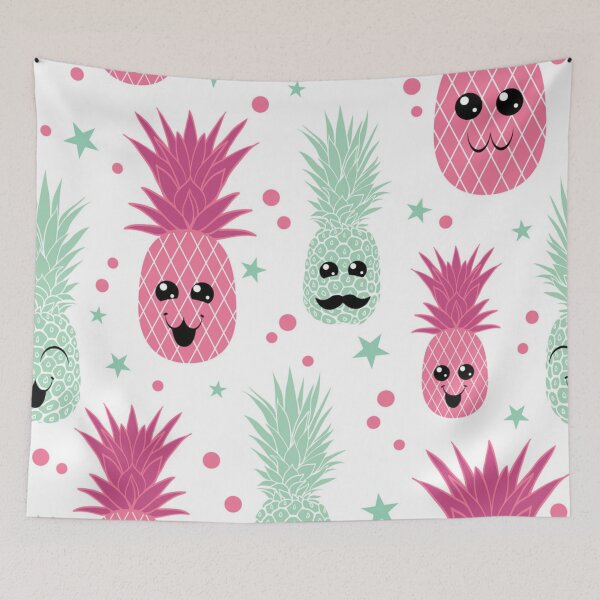 Item preview, Fun pineapple faces seamless designed and sold by Gurshnet68.