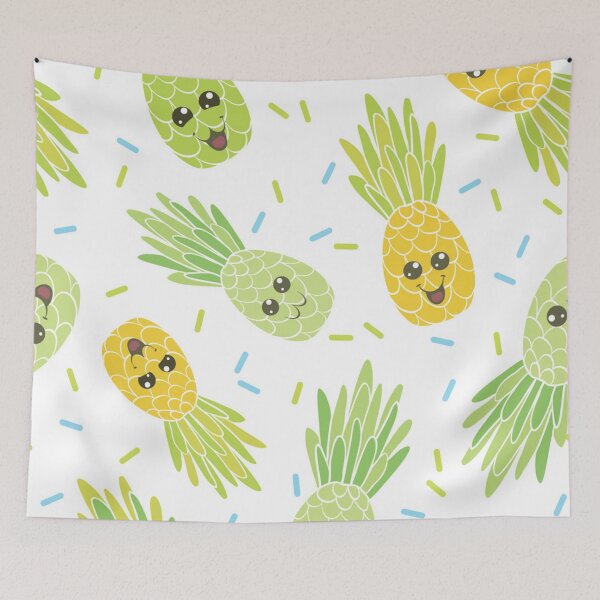 Item preview, Fun pineapple faces seamless designed and sold by Gurshnet68.