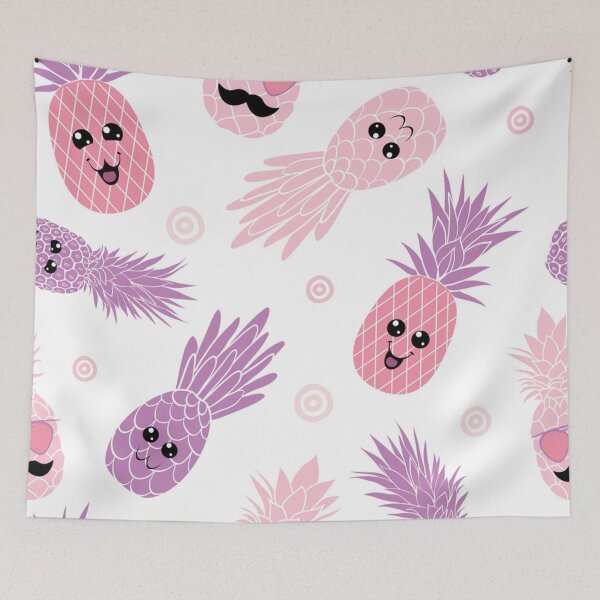 Item preview, Fun pineapple faces seamless designed and sold by Gurshnet68.