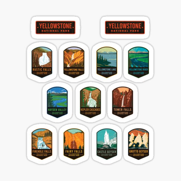 Item preview, Yellowstone National Park Sticker Pack designed and sold by JordanHolmes.