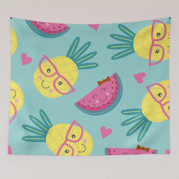 Item preview, Fun pineapple faces seamless designed and sold by Gurshnet68.