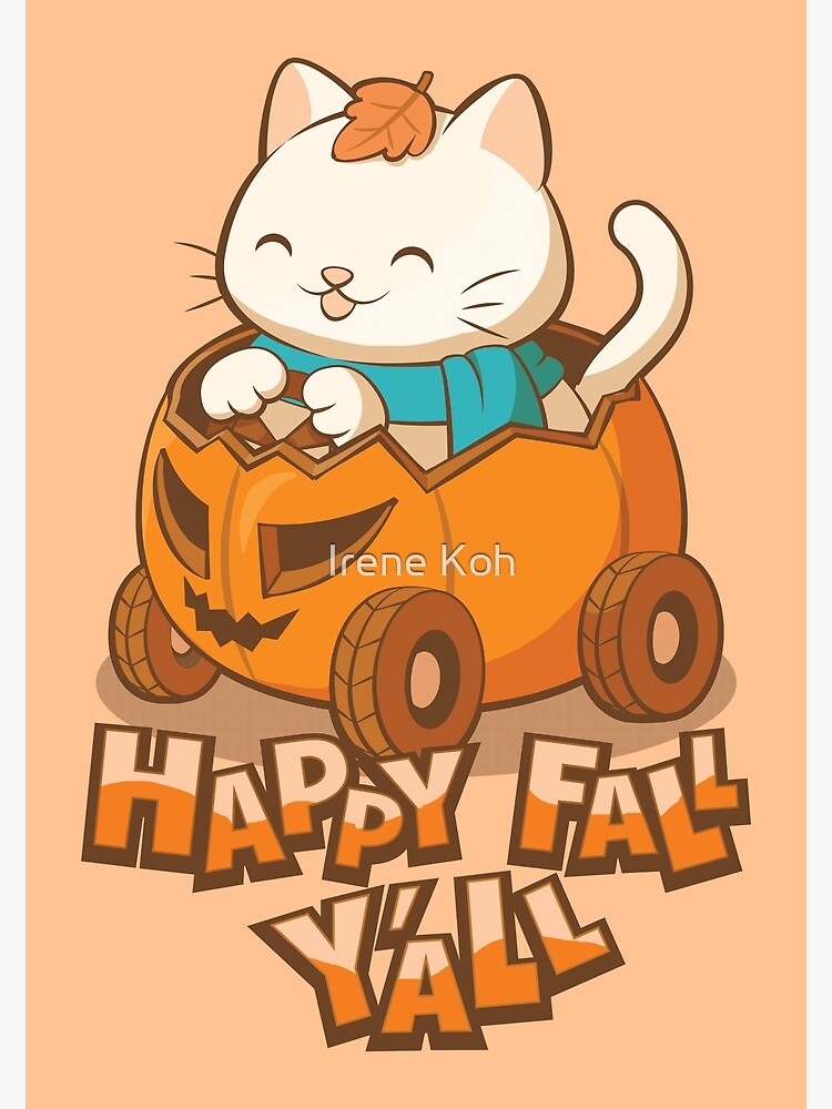 Halloween Black Cat on Pumpkin Cute Fall Season Sticker for Sale by Irene  Koh