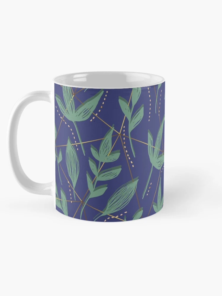 Thumbnail 5 of 6, Coffee Mug, Geometric leaf pattern designed and sold by RaineLight.