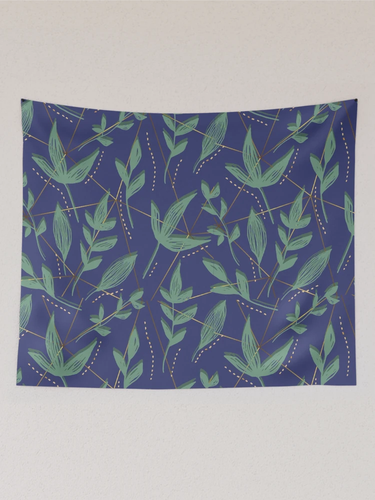 Thumbnail 2 of 3, Tapestry, Geometric leaf pattern designed and sold by RaineLight.
