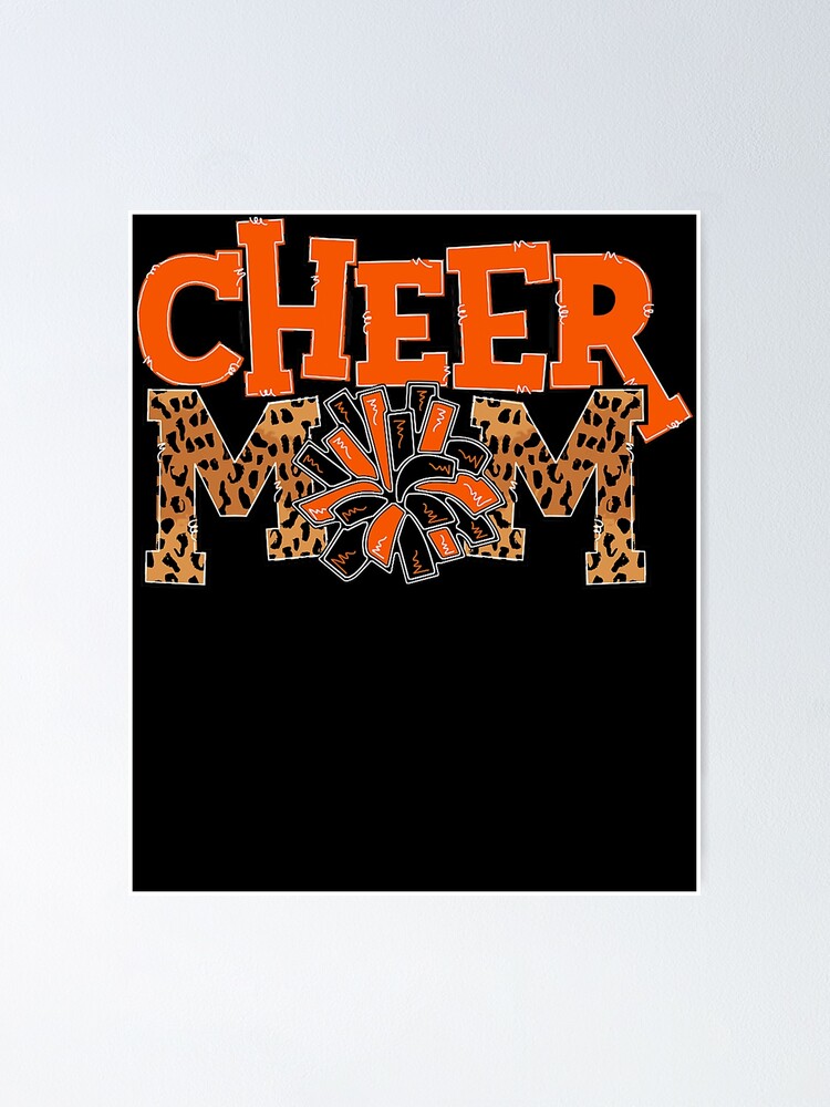 Baseball Mom Red SVG, Cheerleader Pom Poms With Leopard Heart T