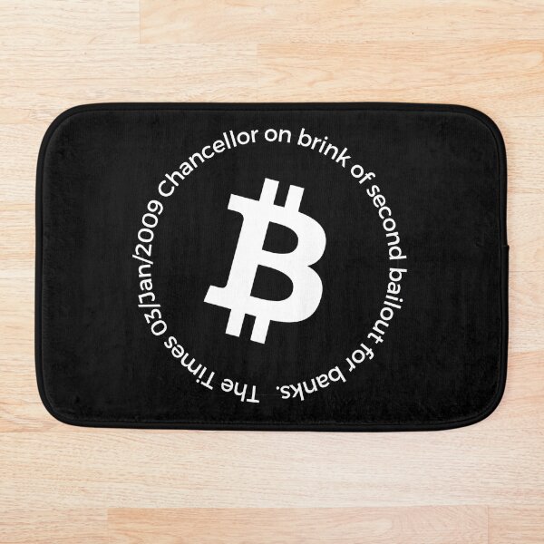 Aperçu de l'œuvre Célèbre Satoshi Genesis Block Citation Cercle Conception Bitcoin créée et vendue par BitcoinDesigns.