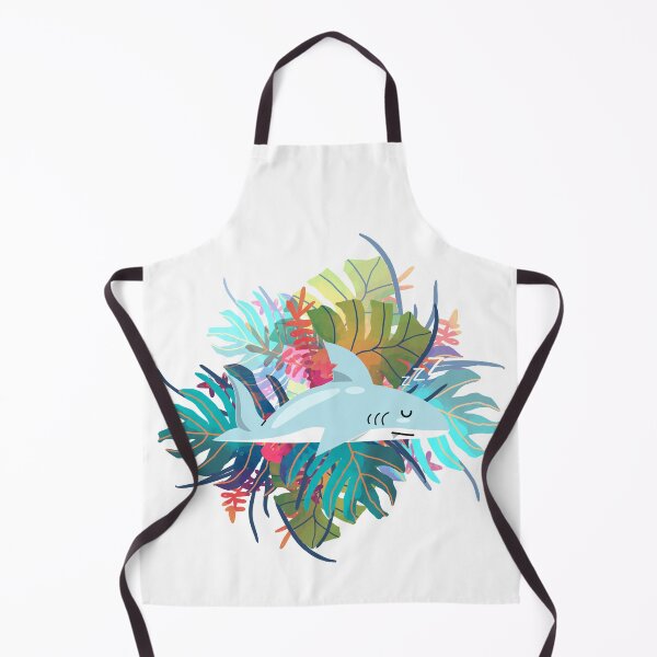 Item preview, Kawaii Shark Floral Background designed and sold by DAFIN.