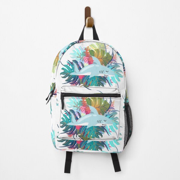Item preview, Kawaii Shark Floral Background designed and sold by DAFIN.