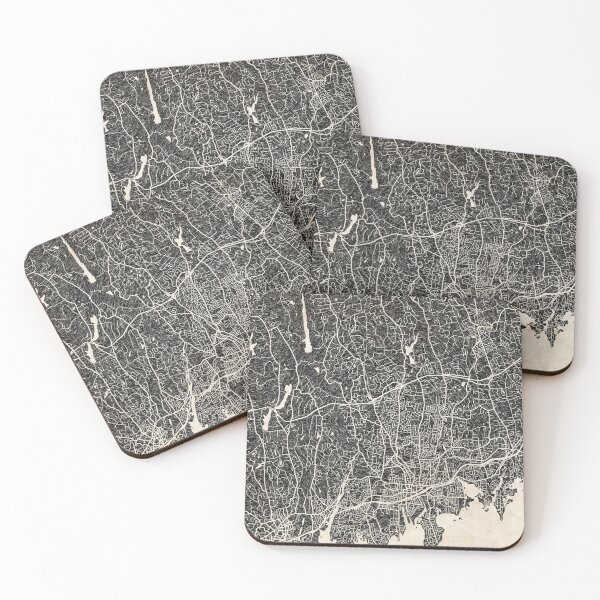 Item preview, Stamford map Connecticut Ink lines designed and sold by InkMaps.