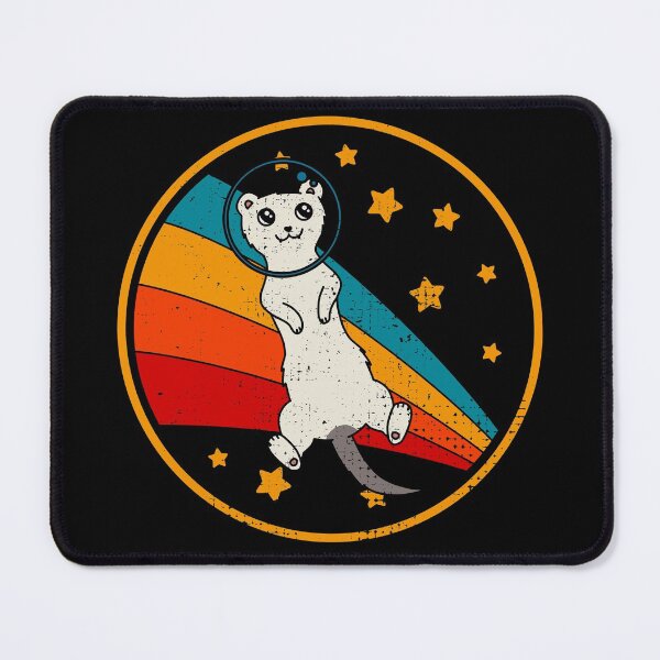 Item preview, Cute Vintage Marked White Ferret Owner Retro Ferret In Space designed and sold by JokeGysen.