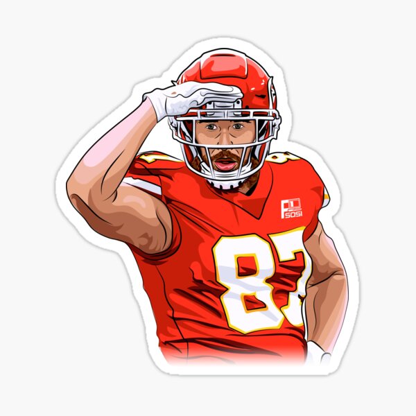 johnnystackart Travis Kelce Jersey Shirt Sticker