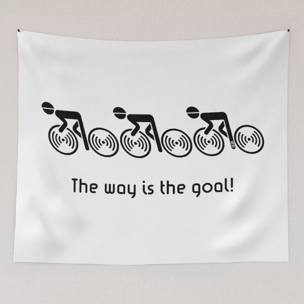 Item preview, The Way Is The Goal! (3 Racing Cyclists / Road Bike / Black) designed and sold by MrFaulbaum.