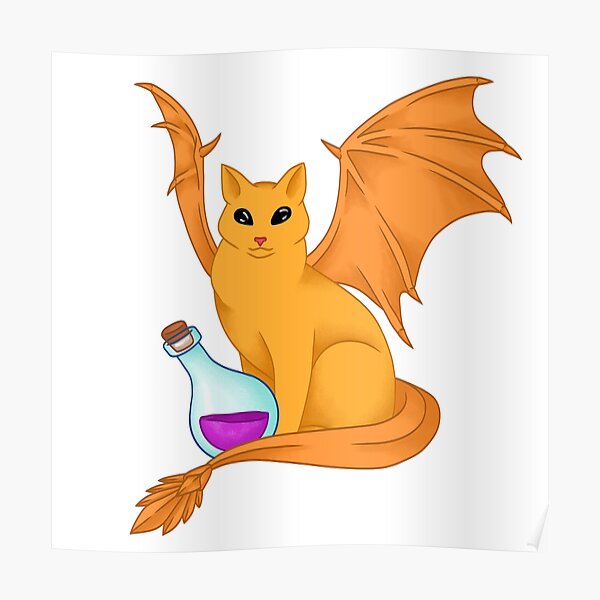 Póster «DnD dragón gato con poción» de Lavalekart | Redbubble