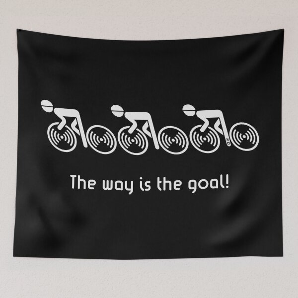 Item preview, The Way Is The Goal! (3 Racing Cyclists / Road Bike / White) designed and sold by MrFaulbaum.