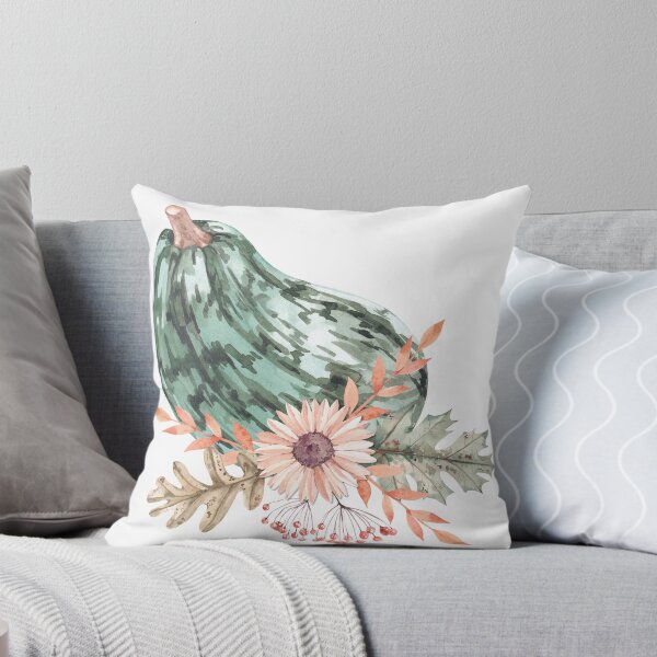 Item preview, Autumn composition in watercolor with leaves and pumpkins designed and sold by SKhappyartist.