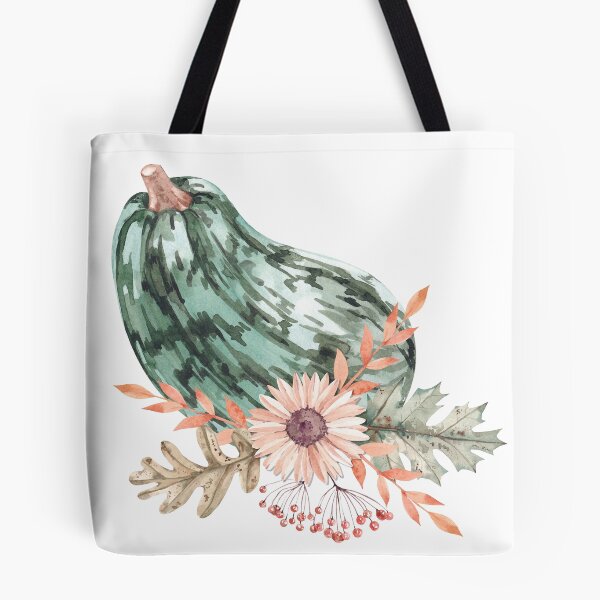 Item preview, Autumn composition in watercolor with leaves and pumpkins designed and sold by SKhappyartist.